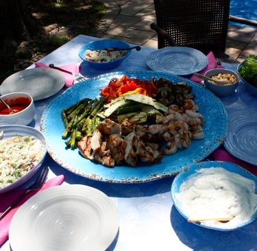summer lettuce wrap spread with creamy coleslaw, goat cheese sauce