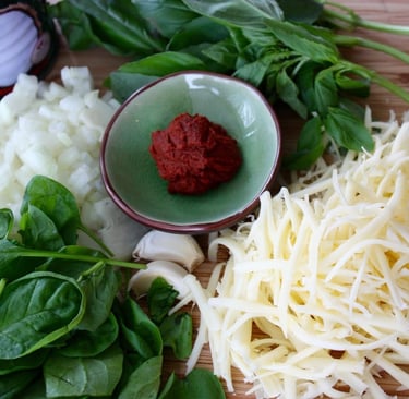 ingredients for Tasty Thai pizza