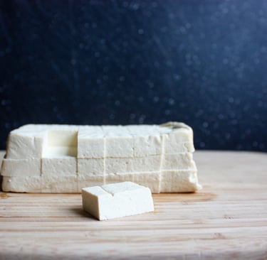 block of tofu chopped into cubes