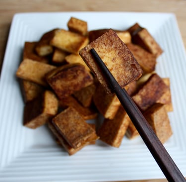 golden pan fried tofu