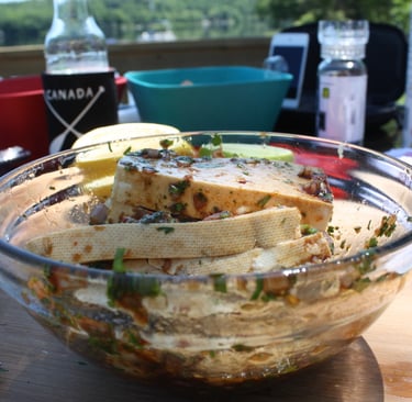 tofu steaks marinating