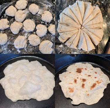 dough for tortillas cut and rolled into balls