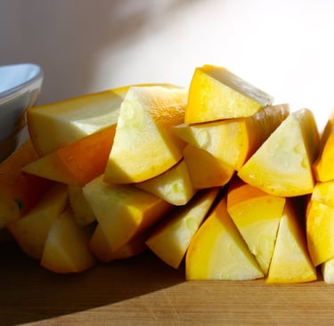 quartered yellow zucchini