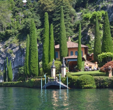 Magnificent private villa overlooking Lake Como with gardens and panoramic views.