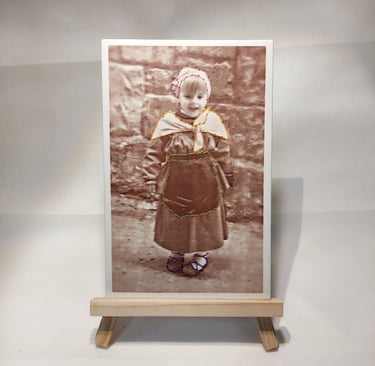 Fotocerámica  en porcelana bordada. Cerámica La Casa de las Arañas
