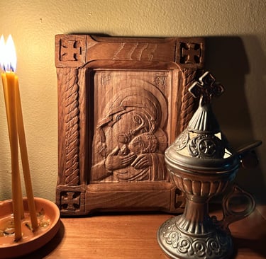 a candle with candles and a candle on a table