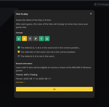 Binance Crypto WODL - How to Play - Safu Trading