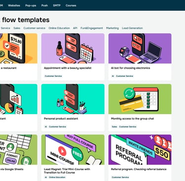 Sendpulse chatbot flow templates