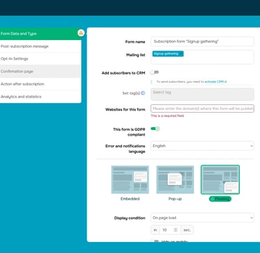 Sendpulse signup page