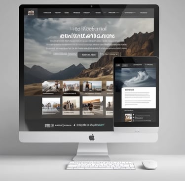 A promotional webpage highlighting Glide Pages, showing a browser displaying the message about transforming data into beautiful web apps and websites. The background features a gradient from blue to red, and there's a web interface preview with user profiles displayed as circular images.