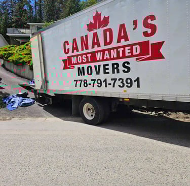 Canadas most wanted movers parked in Vancouver set up for a residential move