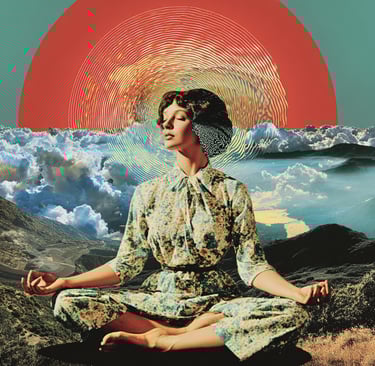 Woman meditating radiating loving-kindness.