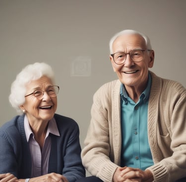 derly couple smiling, satisfied with home remodeling services by Garnet Painting & Remodeling GA