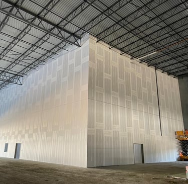 perfect smooth drywall walls inside a building or warehouse.