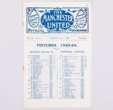 Manchester United Leicester City match programme 10 November 1923