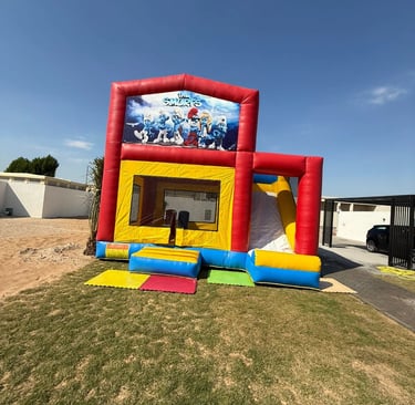 smurfs bouncy castle, the smurfs theme bouncy 