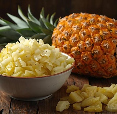 Fermented white cabbage with  pineapple chunks  