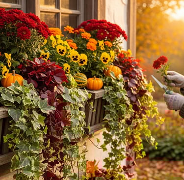a woman is holding a flower potted with flowers