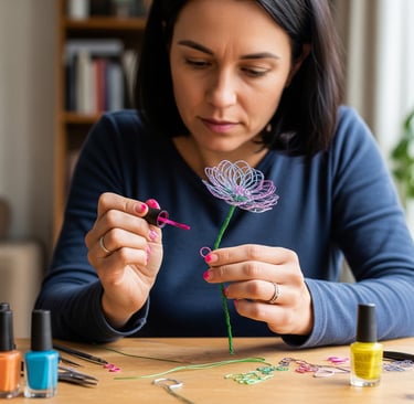 a woman is making a flower arrangement for a flower arrangement