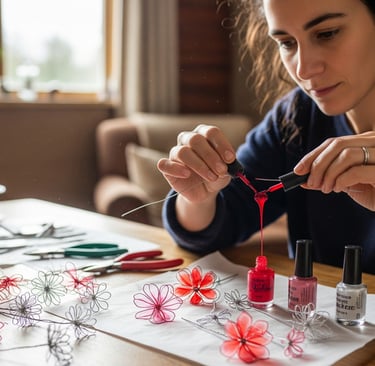 a woman is doing something with her hands