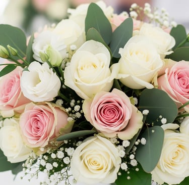 a vase with flowers in a vase on a table