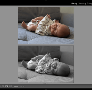 bébé blanc et noir