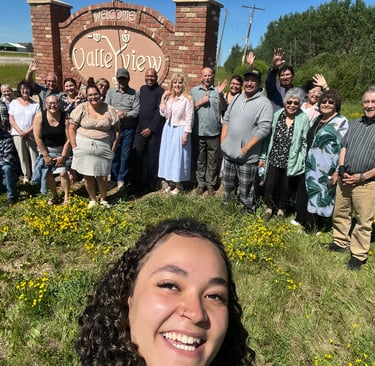 Valleyview Victory Church and others after a time of prayer at the entrance of Valleyview.
