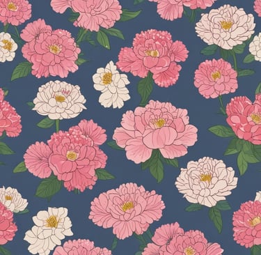 japanese art showing japanese flowers