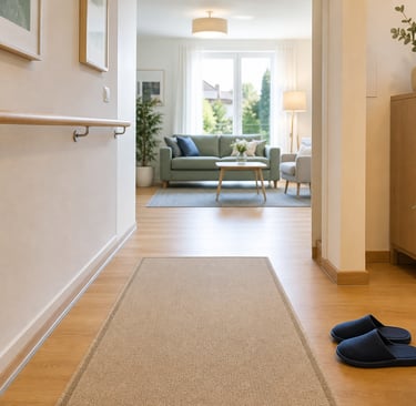 Sicher gestalteter Wohnungsflur zur Sturzprävention zu Hause