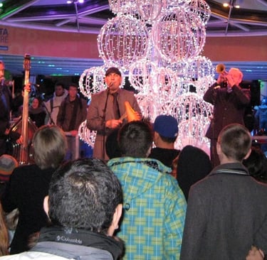 Peter Schroeder opened the 2010 Vancouver Olympics, downtown Vancouver, Robson's Square with La Cand