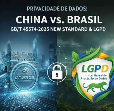 Imagem ilustrativa da privacidade de dados: China vs. Brasil.