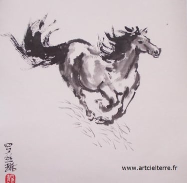 cheval sumi-e