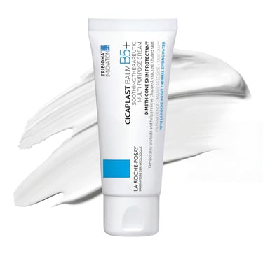 La Roche-Posay Cicaplast Baume B5 and Aquaphor Healing Ointment featured in a skincare recovery and