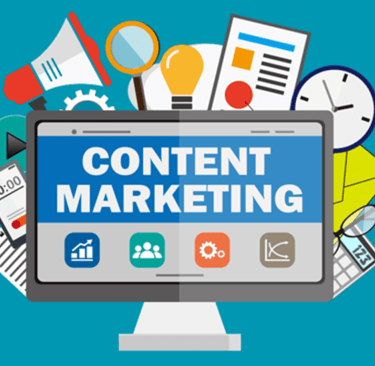 Small business using content marketing and blog writing to attract online customers and compete with