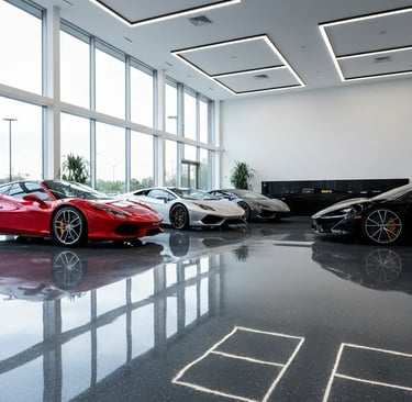 Commercial epoxy flooring in Coral Gables, FL showroom