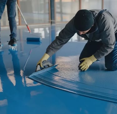 Blue epoxy non-slip floor coating