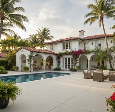 Slip-resistant pool deck and patio in Coral Gables residential