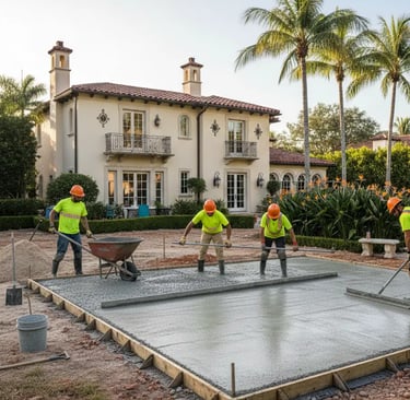 Coral Gables home concrete patio installation