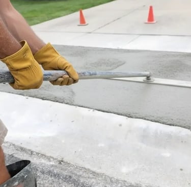 Concrete overlay in Coral Gables residential driveway