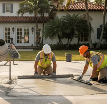 Concrete repair & resurfacing work in Coral Gables home