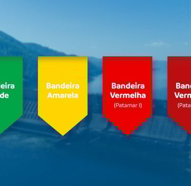 Trata-se de uma imagem mostrando a ordem das bandeiras tarifárias na conta de energia.
