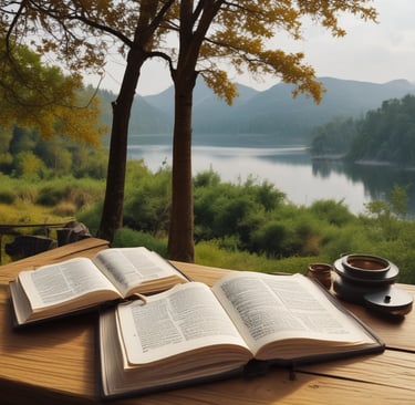 a book sitting on top of a wooden bench
