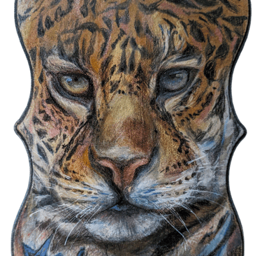 Original realistic Leopard painting. Mixed Media on wood. Leopard drawing young artist. By the artist Angelina.N ArtNess.