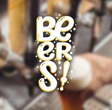 Logo BEERS! dans une ambiance de bar, design par Marion Guizzardi, directrice artistique, Montpellier.