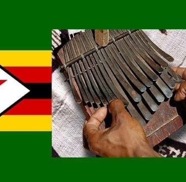 Zimbabwean musicians playing mbira in a Chimurenga music performance during land reform