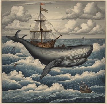 A vibrant print featuring a whimsical forest scene with glowing mushrooms and curious creatures.