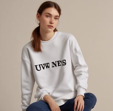 Flat lay of Lumina Apparel accessories and clothing arranged on a minimalist wooden table.