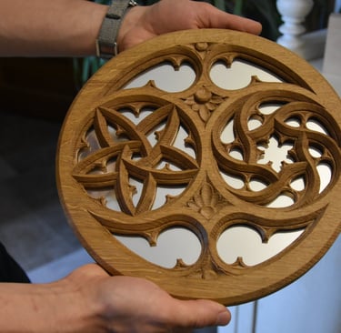 Sculpture rosace gothique Thiriat Aubin