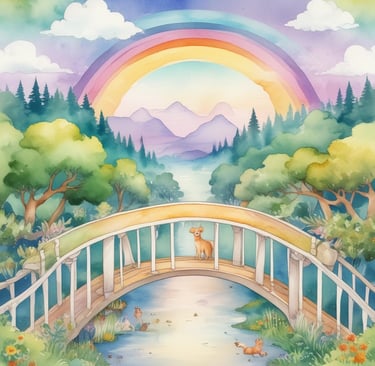 A collection of personalized pet keepsakes arranged artfully on a soft pink surface with subtle flowers.