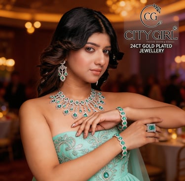 citygoldbala.in - Statement Party Wear Bangle Set –Gold-Plated Festive Jewellery-City Girl Jewellery